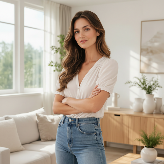 Chemisier en polyester blanc