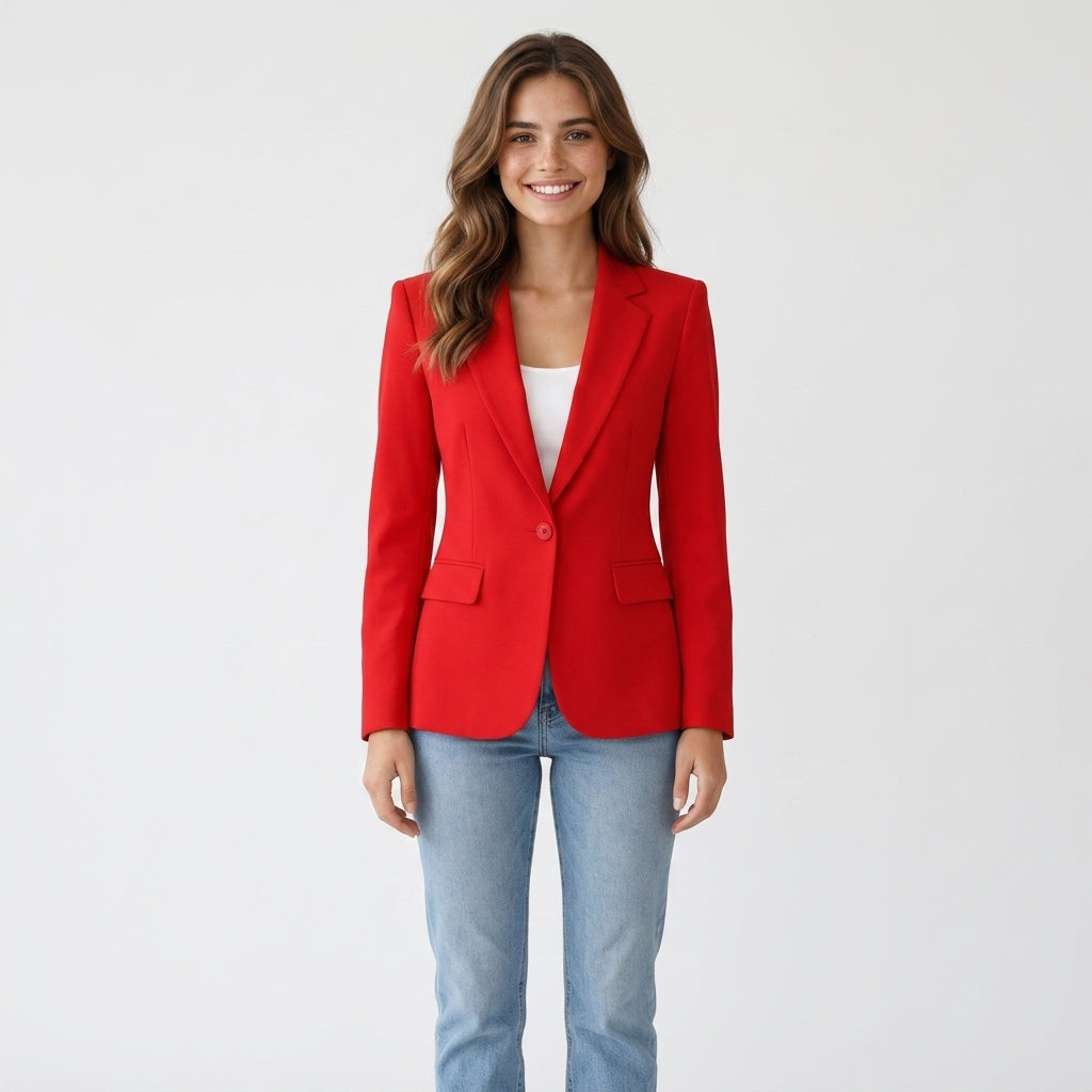 Blazer rouge en polyester