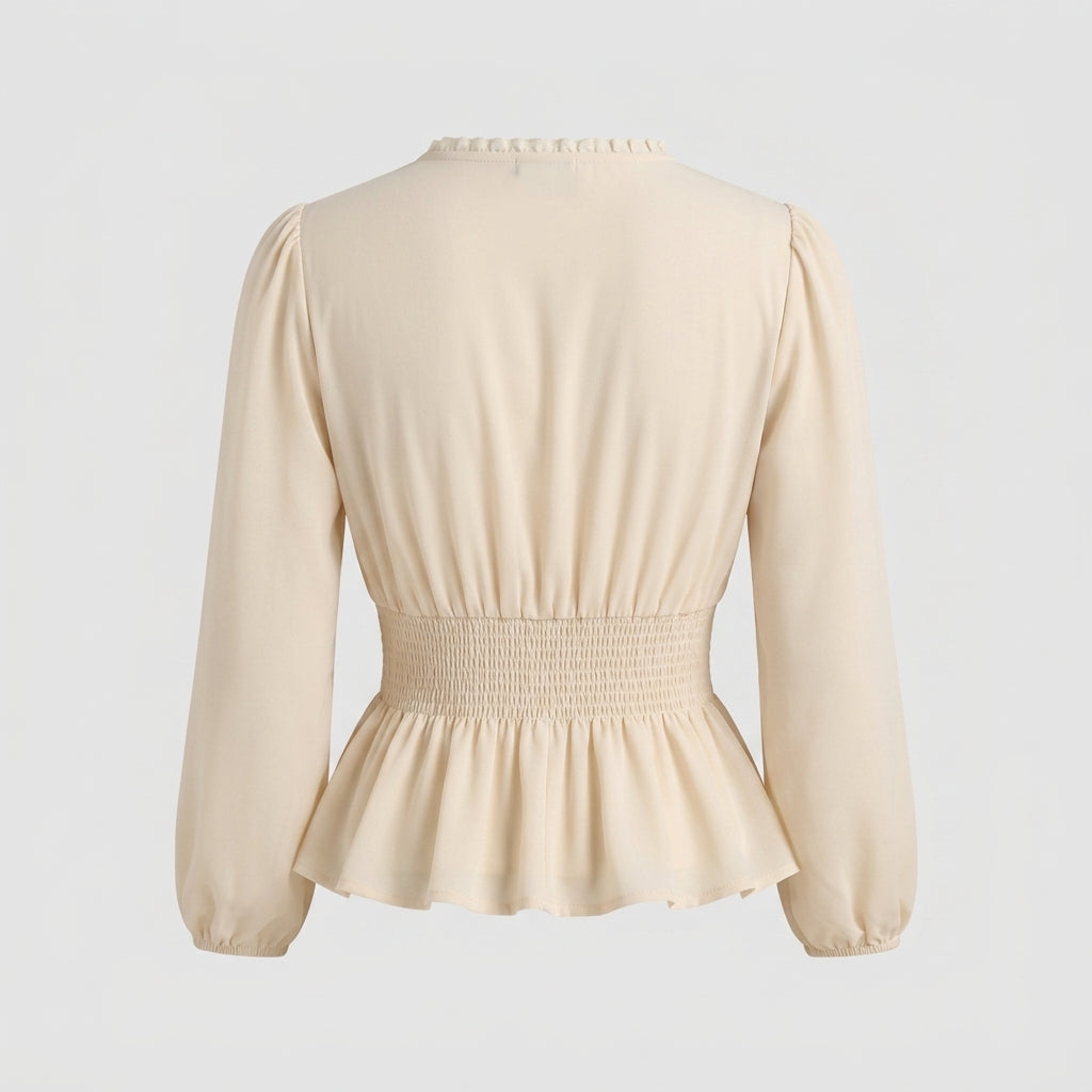 Chemisier beige en polyester