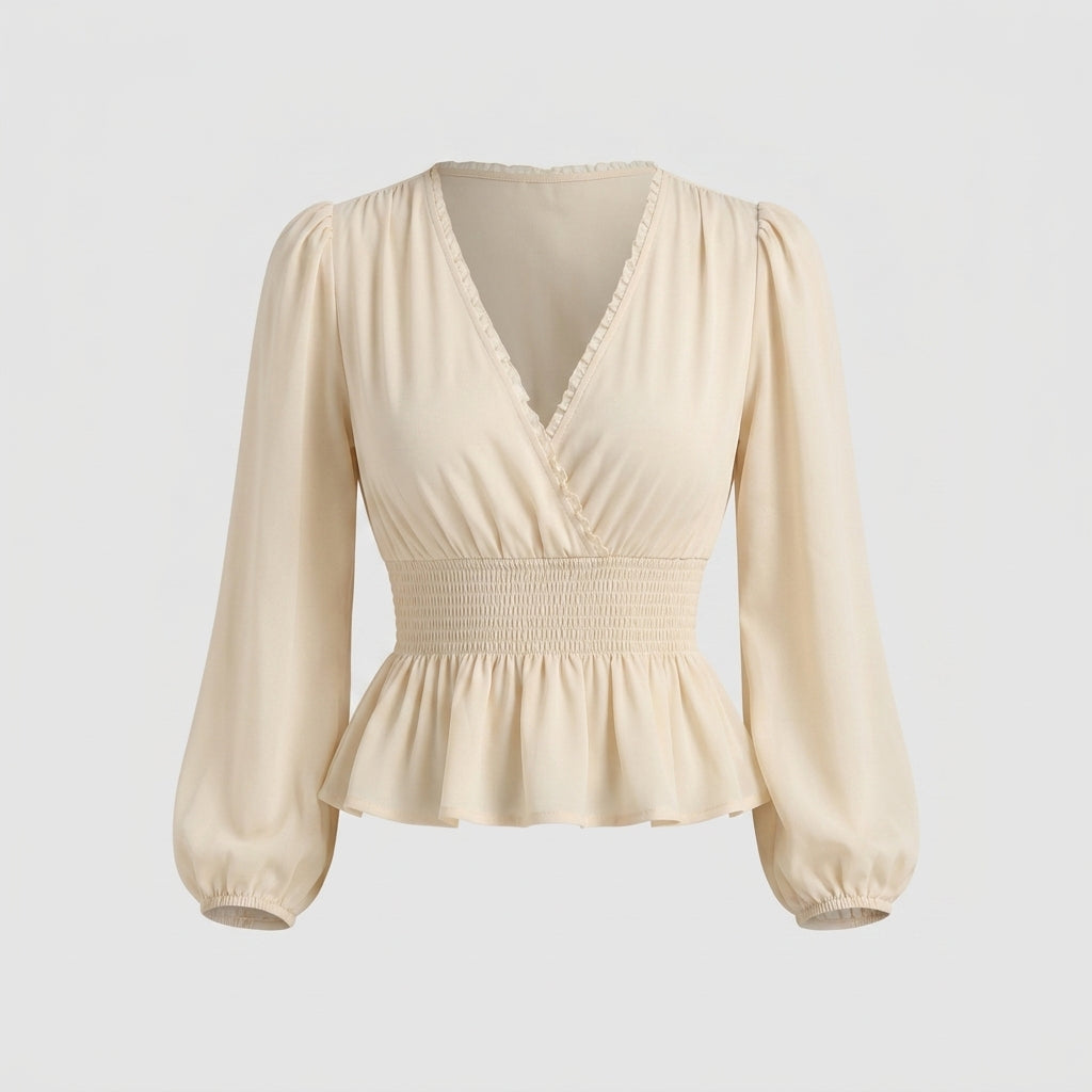 Chemisier beige en polyester