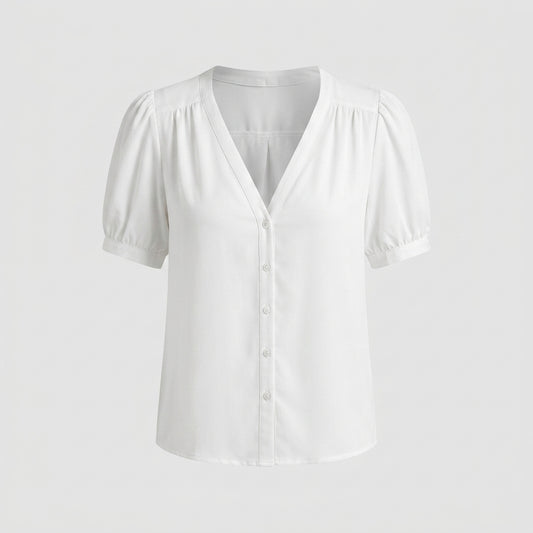 Chemisier en polyester blanc