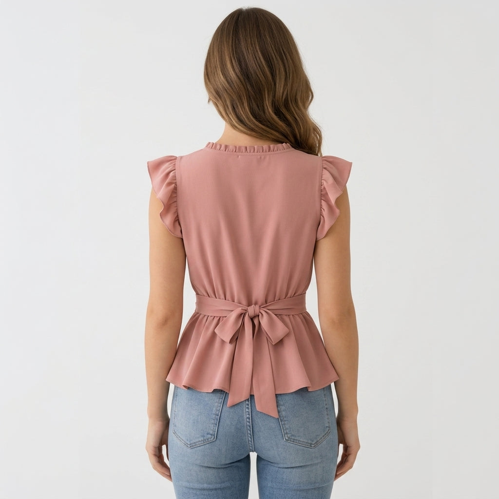 Chemisier rose en polyester