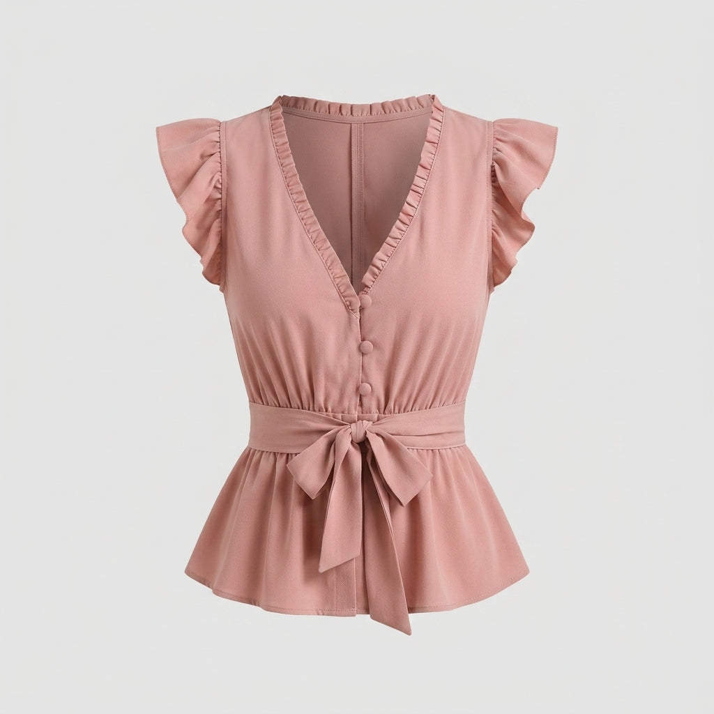 Chemisier rose en polyester