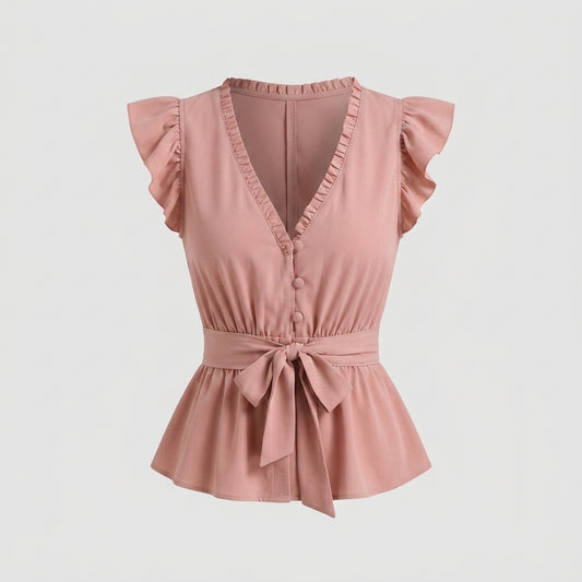 Chemisier rose en polyester