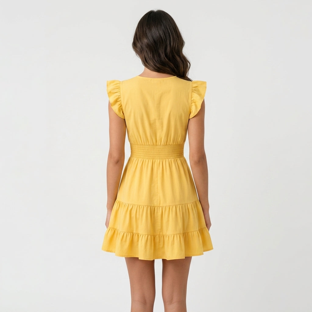 Robe jaune en polyester