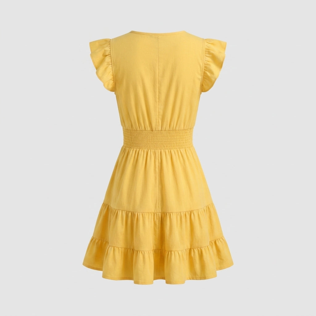 Robe jaune en polyester