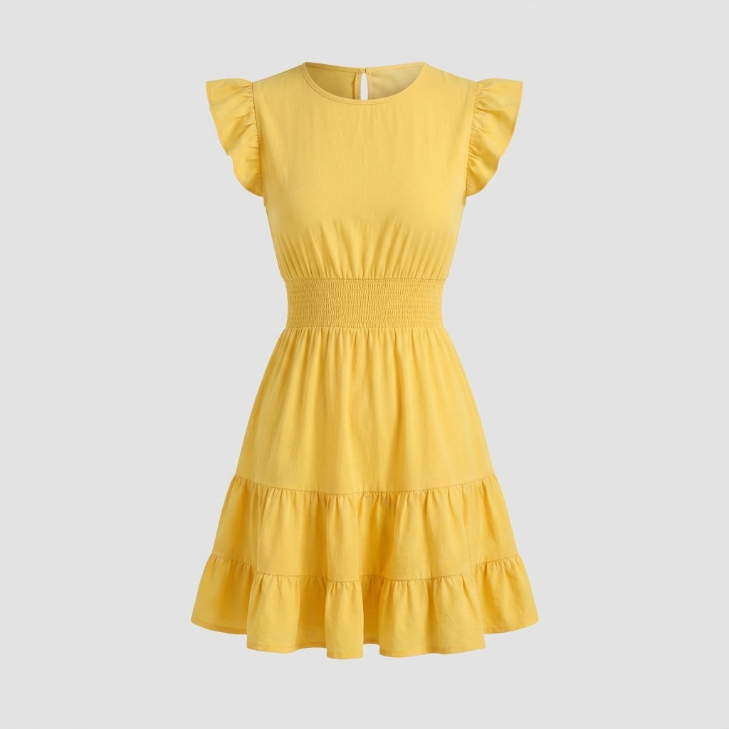 Robe jaune en polyester