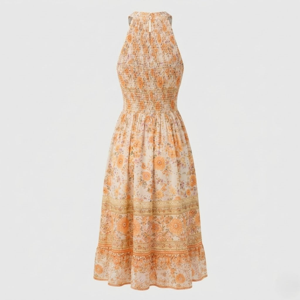 Robe orange en polyester