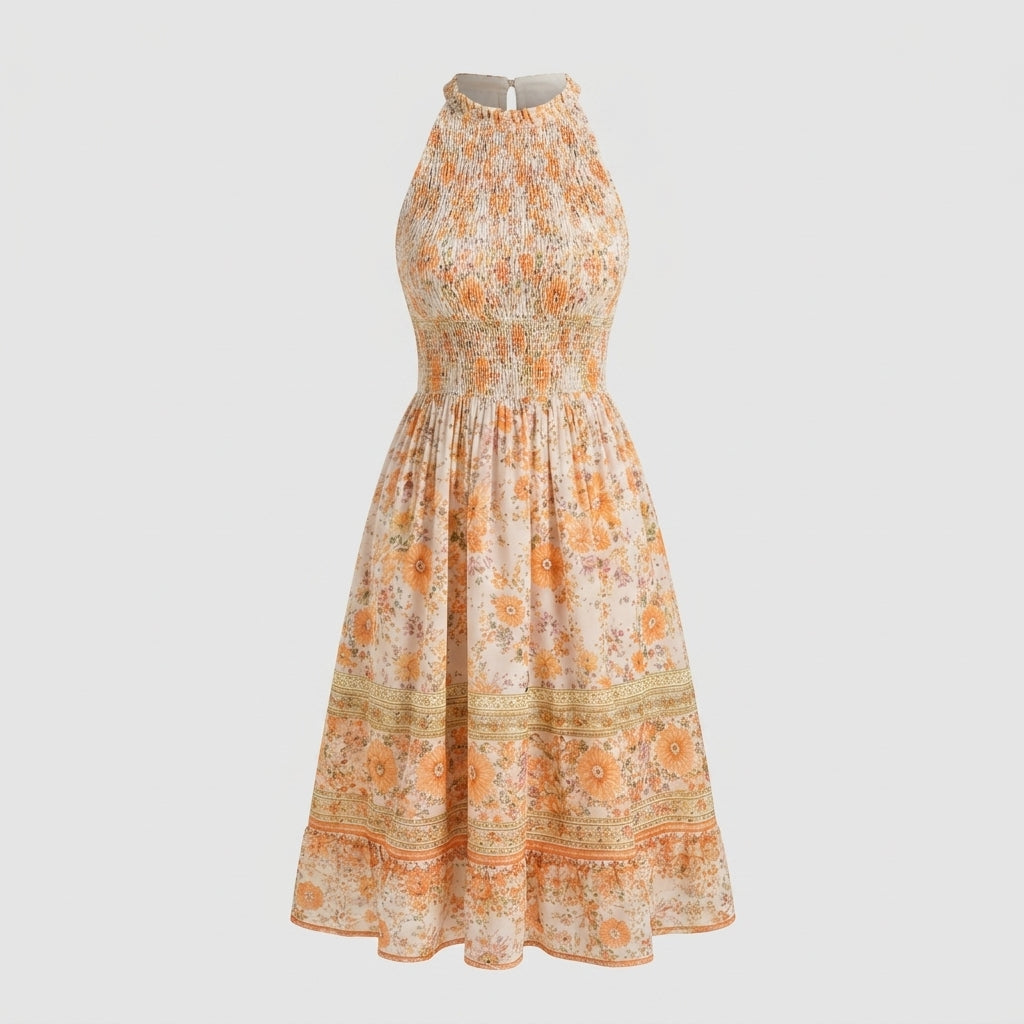 Robe orange en polyester