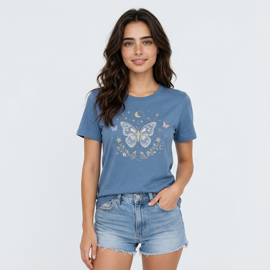 T-shirt bleu en coton