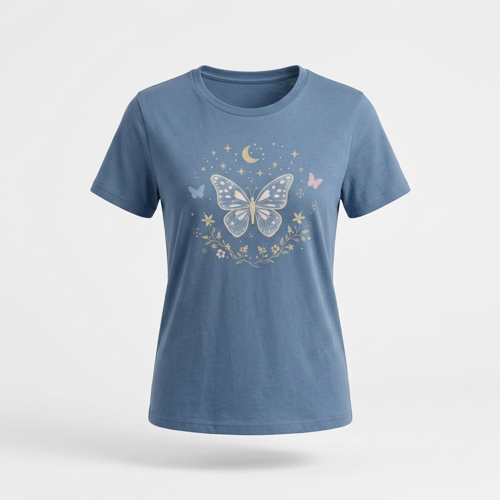 T-shirt bleu en coton