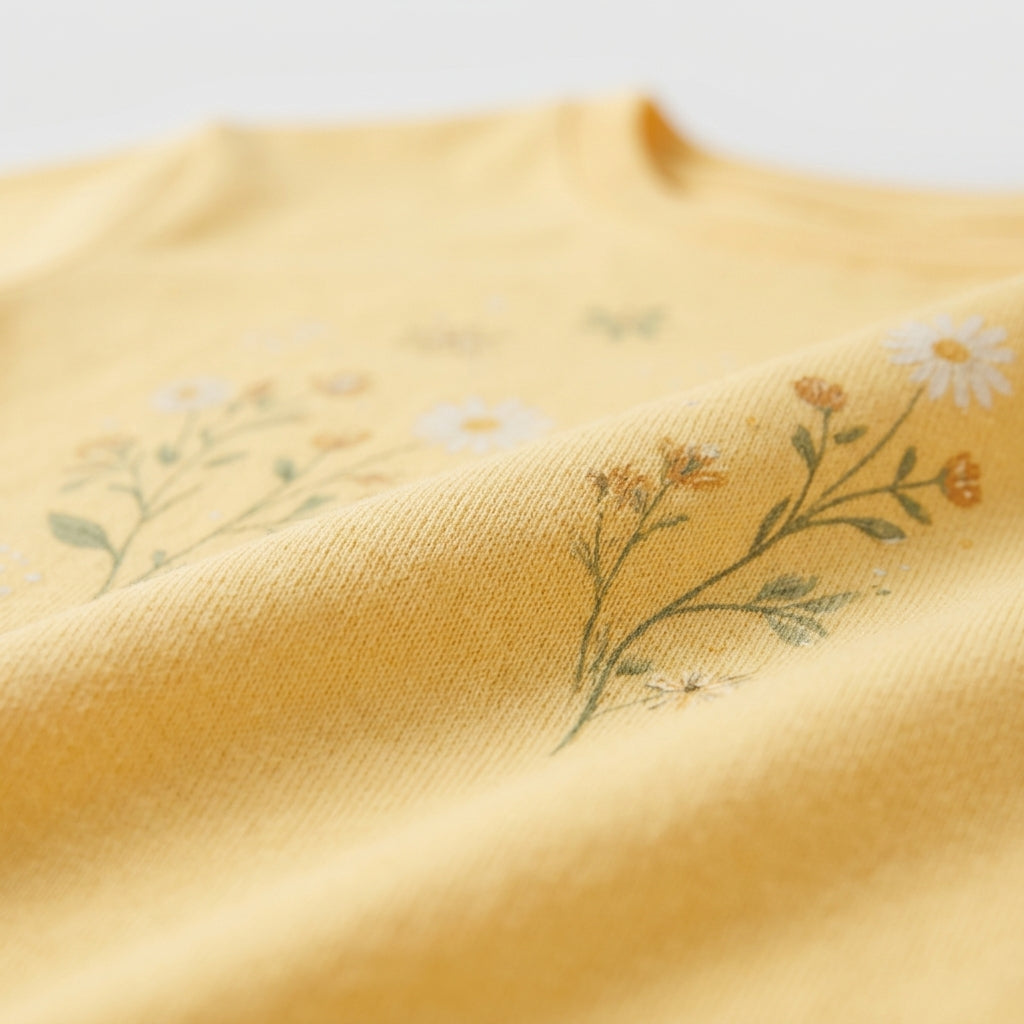 T-shirt jaune en coton