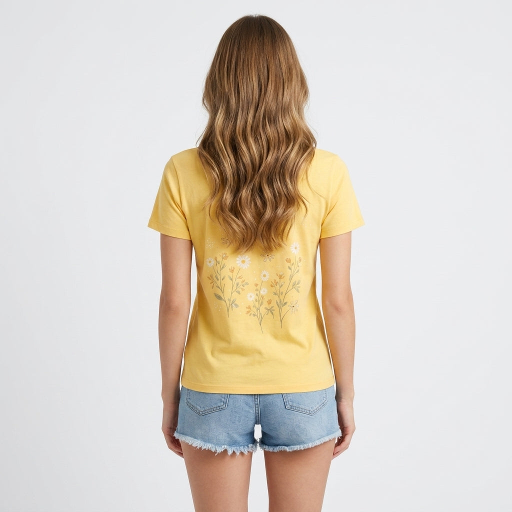 T-shirt jaune en coton