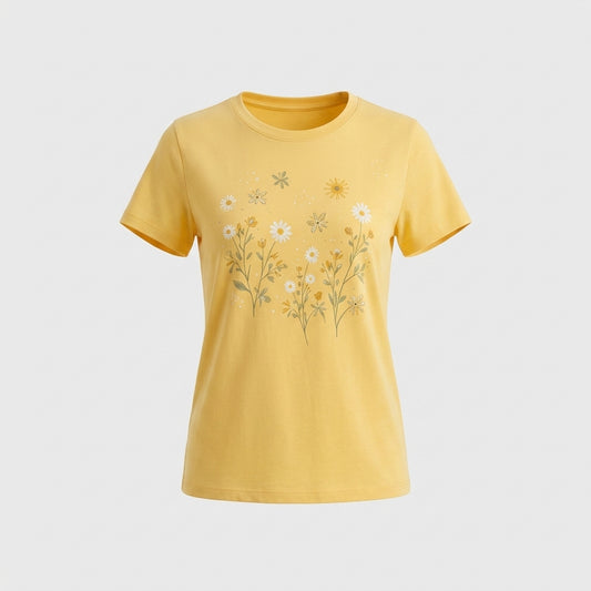 T-shirt jaune en coton